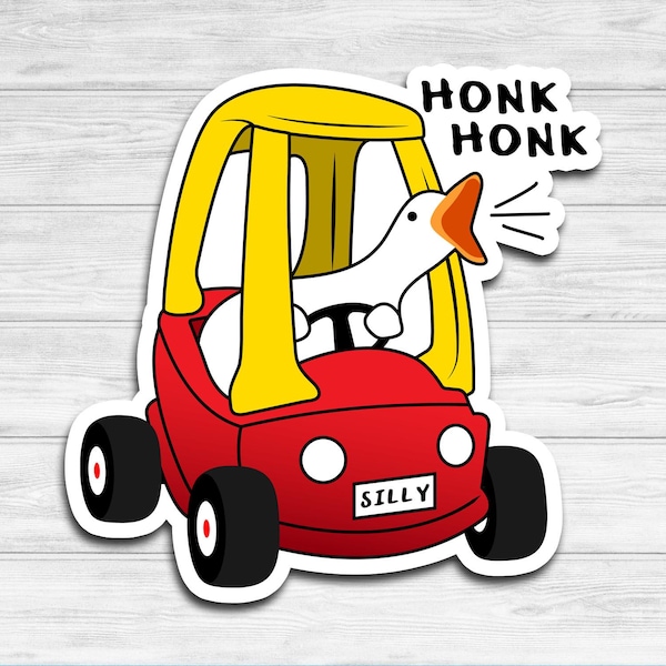 Silly Goose Vinyl Sticker Funny Duck Cute Goose Sticker For Car, Laptop, Phone, Toolbox, Hard Hat, Hydroflask, Water Bottle