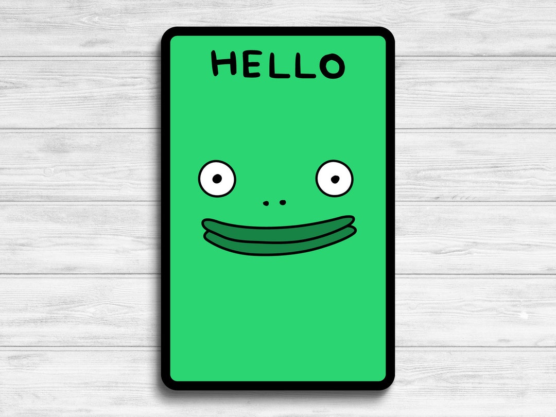 Mr. Frog Hello Vinyl Sticker | Smiling Friends Sticker | Laptop Sticker ...