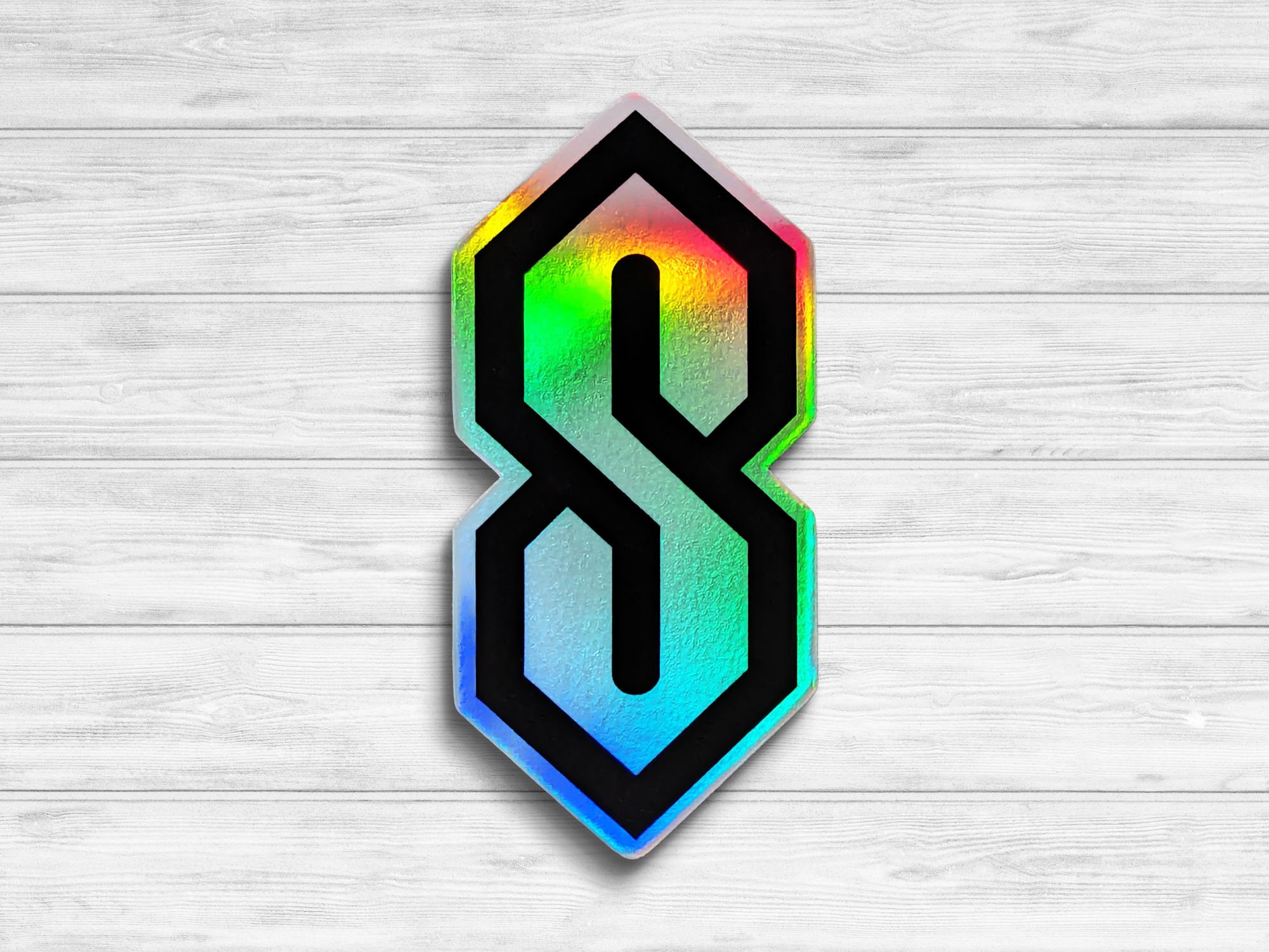 Cool S Holographic Vinyl Sticker | Super S | Universal S