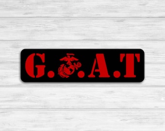 Calcomanía de vinilo USMC Goat EGA / Calcomanía del Cuerpo de Marines / Calcomanía / El mejor aficionado oficial de todos los tiempos del USMC; número de licencia 36323