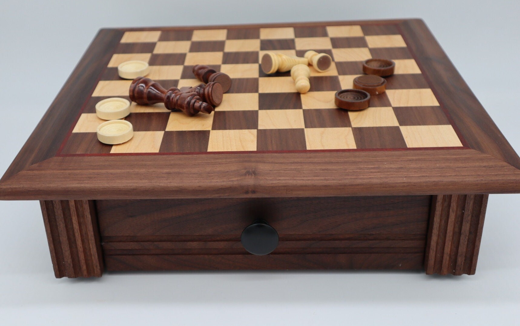 Chess/checker Board With Storage Drawer Birthday Gift - Etsy