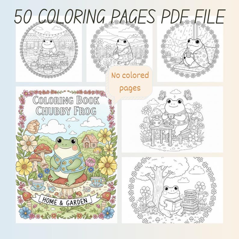 Complete Cozy Frog Days Coloring Book BUNDLE (5 Printable Books) - Etsy