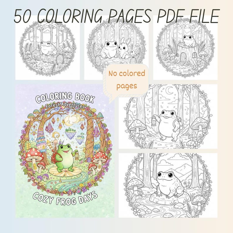 Complete Cozy Frog Days Coloring Book BUNDLE (5 Printable Books) - Etsy