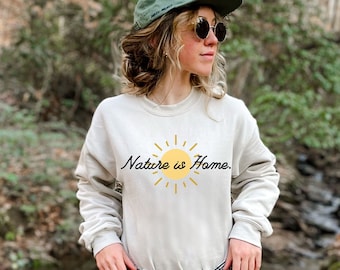 Nature Sweatshirt, Hiker Sweatshirt, Gifts for Nature Lovers, Hiker Gift, Cute Hiking, Hiking Crewneck Sweatshirt, Forest Lover, Wanderlust
