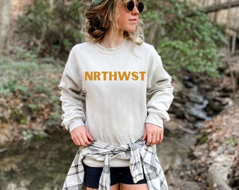 Northwest Sweatshirt, Pacific Northwest Sweatshirt, Outdoorsy Gifts, Hiking Sweatshirt, Travel Sweatshirt, Hiking Clothing,Simple Sweatshirt