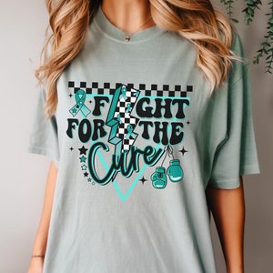 Comfort Colors Ovarian Cancer Shirt, Fight for a Cure Shirt, Cancer Warrior Shirt, Ovarian Cancer Awareness Shirt, Ovarian Cancer TShirts