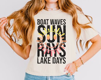 Comfort Colors Crop Tee, Sun Rays Shirt, Cute Summer Tops, Pastel Crop Top, Spring Crop Top, Lake Days Shirt,Gift forGirlfriendfromBoyfriend