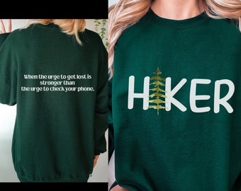 Hiking Sweatshirt with Tree, Hiker Sweatshirt, Gifts for Nature Lovers, Hiker Gift, Crewneck Sweatshirt Women, Hiking Gifts, Hiking Crewneck