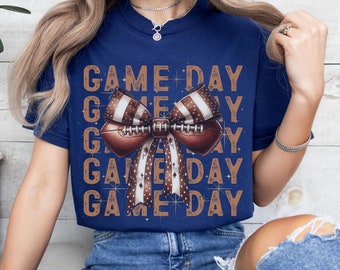 Comfort Colors Coquette Shirt, Football Coquette Shirt, Football Bow Shirt, Football Game Day Shirt, Cute Football Shirt, Gameday Shirt