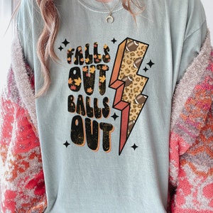 Comfort Colors Falls Out Balls Out T Shirt, Game Day Tee, Football Season, Retro Football Shirt, Sports Shirt, Gifts for Football