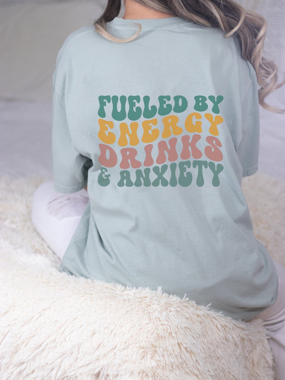 Fueled by Energy Drinks & Anxiety Tee Etsy