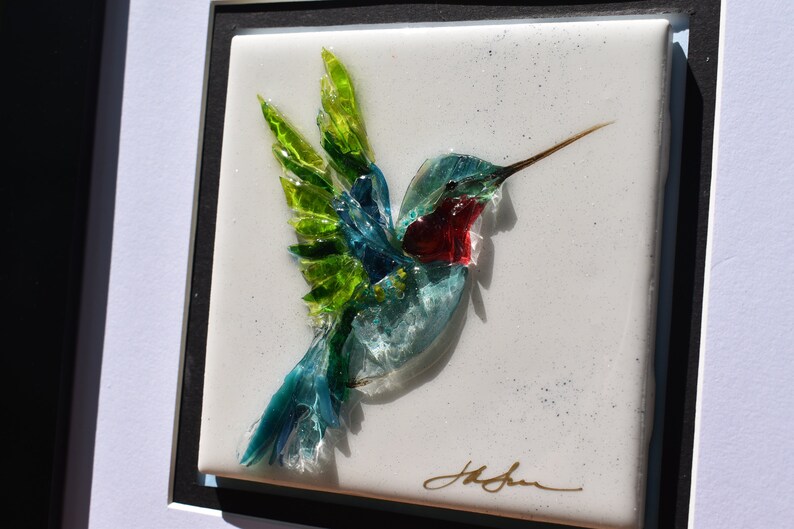 Hummingbird Glass Art 3-D Art Wall Decor Humming Bird - Etsy