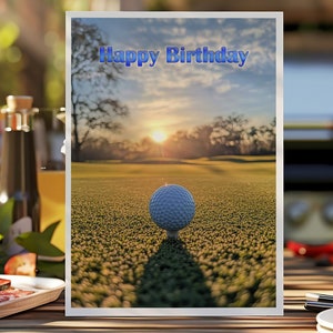 Golf Geburtstagskarte - Wunderschöner Tag 3 verschiedene Nachrichtenoptionen, leer oder individuell - enthält Umschlag Ihrer Wahl