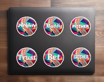 Custom Softball Vinyl Stickers: Laptop, Water Bottle Decals