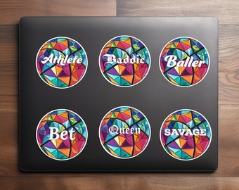Rainbow Basketball Stickers: Personalized Laptop, Water Bottle Decals