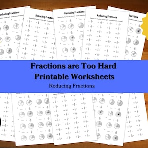 Fractions Worksheets: Reducing Fractions, 120 Pages (Digital Download)
