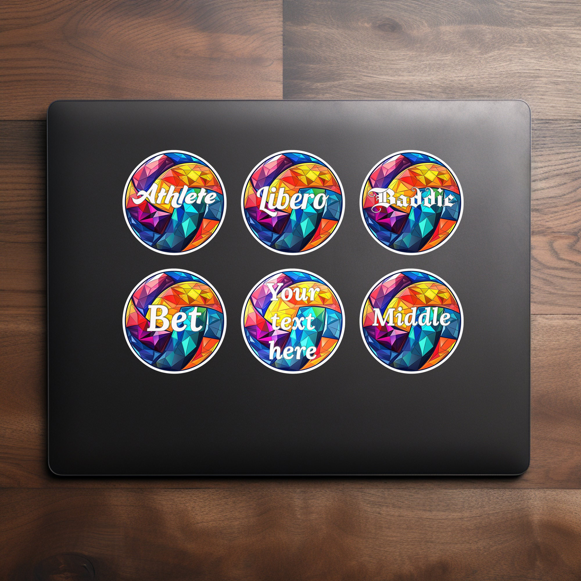 Custom Vinyl Volleyball Stickers: Laptop, Water Bottle Decals