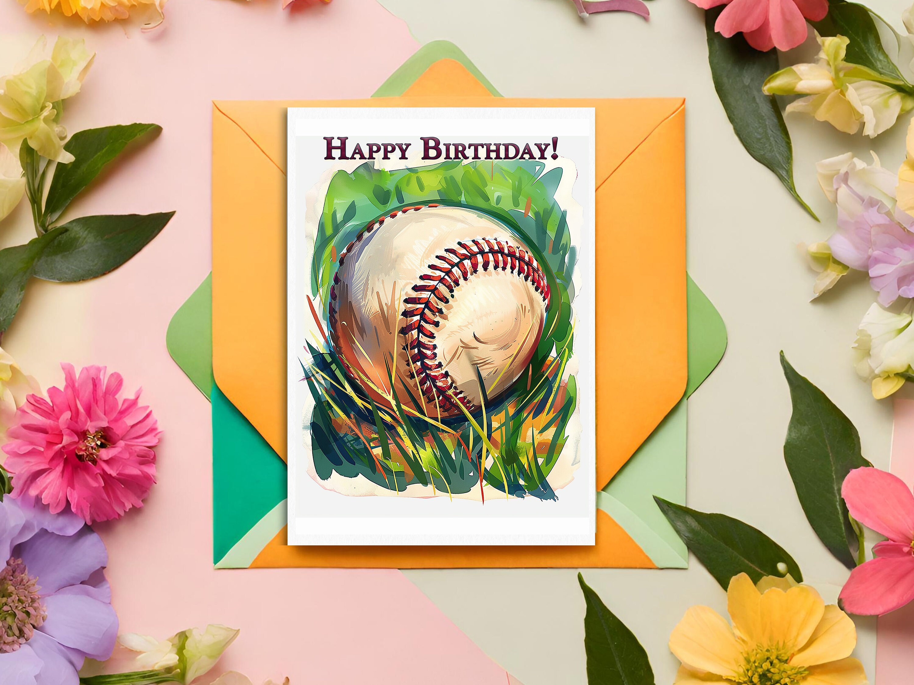 Baseball Birthday Card: Custom Message Options - Etsy