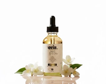 Nr. 5 Luxus-Körperöl, Pheromonduft, Ylang-Ylang-Bergamotte-Duft, Amber, Feuchtigkeitsspendende Pflege, Vanille-Moschus, 118 ml