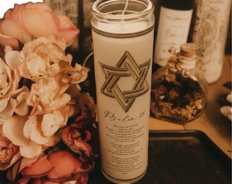 Juego de velas del Salmo 23, velas de oración sin aroma con aceite aromático, meditación sanadora y protección divina, regalo espiritual cristiano.