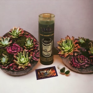 Money Magnet Candle and Oil Set: Handmade Wealth Attraction Candle, Prosperity and Abundance Drawing Ritual Candle