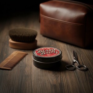 Urban Mane Beard Kit, Pheromone Oil, Balm, Sandalwood Myrrh,Boar Brush, Scissors, 5pc Gift Set