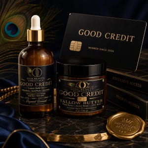 Good Credit Body Oil and Tallow Butter Bundle Women's Body Care Gift Set Soft Skin Self Care