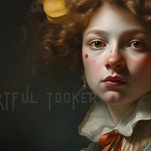 Vintage Whimsical 19th Century Portrait, Digital Art, Samsung Frame TV, Art for Tv