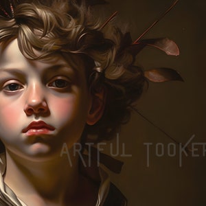 Vintage Whimsical 19th Century Child Portrait, Digital Art, Samsung Frame TV, Art for Tv