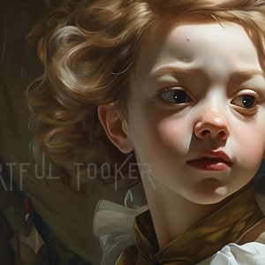 Vintage Whimsical 19th Century Child Portrait, Digital Art, Samsung Frame TV, Art for Tv