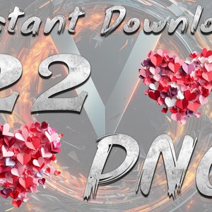 Hearts Clipart II, flower heart Valentine illustrations digital illustrations PNG instant download commercial use T-shirt Sublimation Hearts