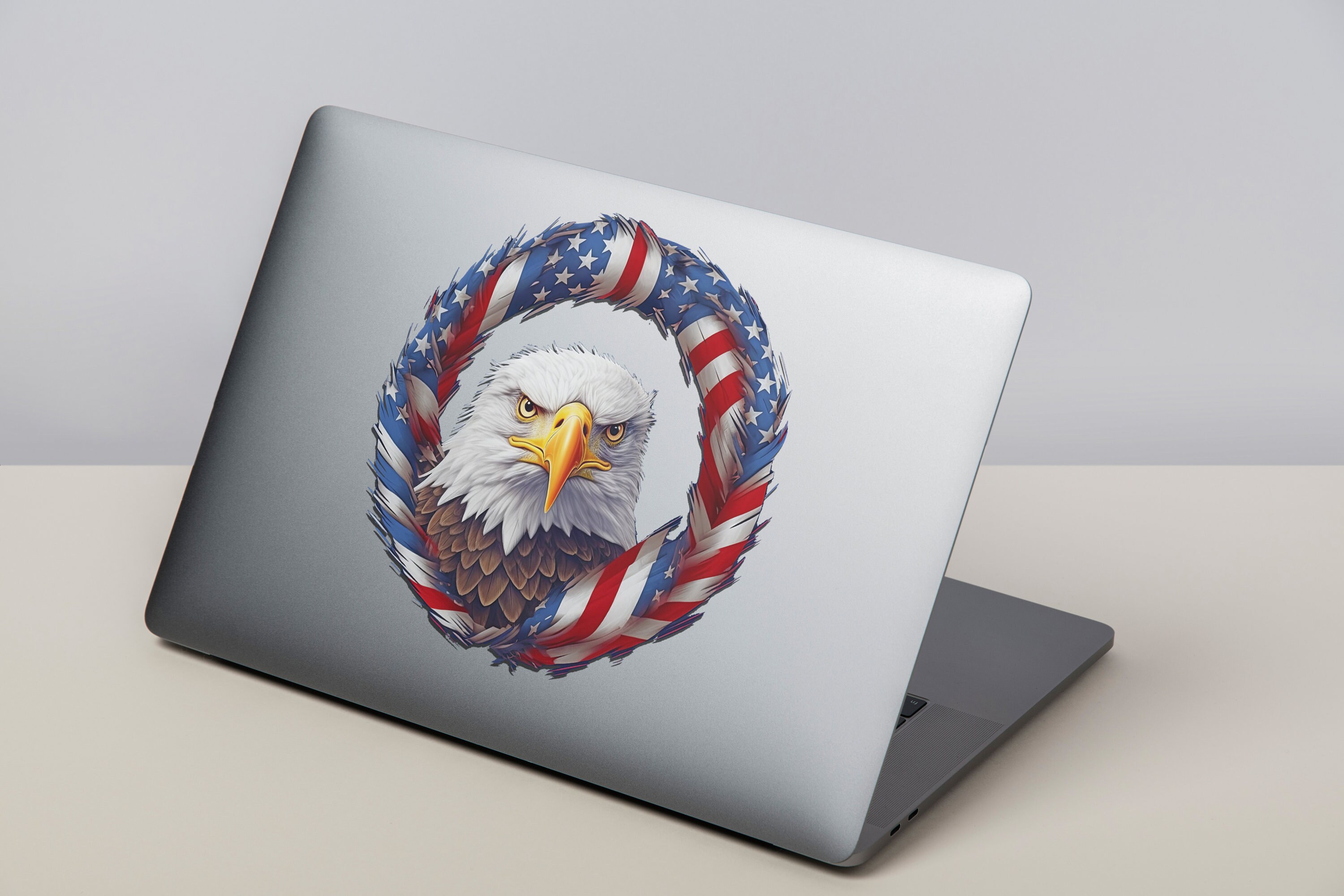 Bald Eagle USA Flag VI Digital Art Illustration Clipart Tshirt