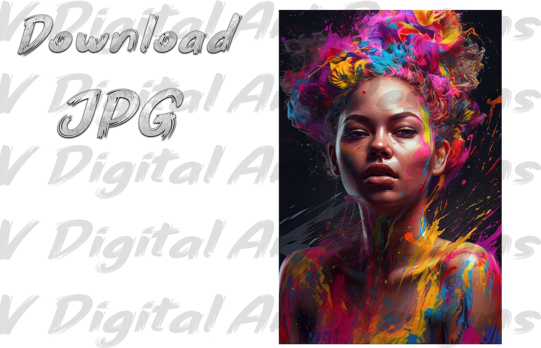Women in Colors Digital Art, Instant Download Wall Decor, Printable ...
