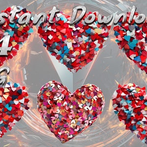 Heart of many Hearts Clipart illustrations digital PNG instant download commercial use T-shirt Sublimation Hearts commercial use printable