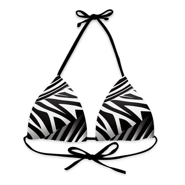 Zebra Triangle Bikini Top