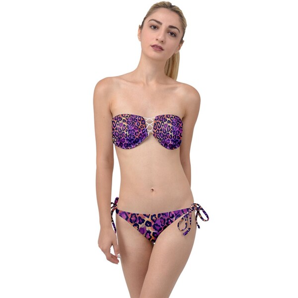 Twist Bandeau Bikini Set with Gold Accent – Amazônia B2R Swimwear