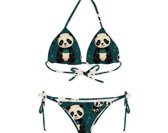 Klassisches Panda-Bikini-Set