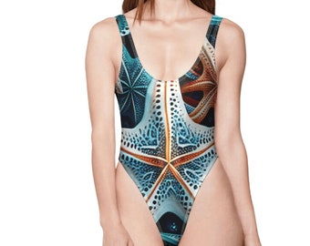 Starfish High Cut One-Piece Foil Swimsuit