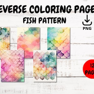 Reverse watercolor coloring pages, Coloring pages for adults - reverse,Fish Patterns reverse coloring pages, Mental health - reverse