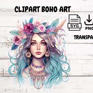 Boho stijl clipart| Png transparant | Pdf | SVG. PNG Clipart om iets te maken | Bo