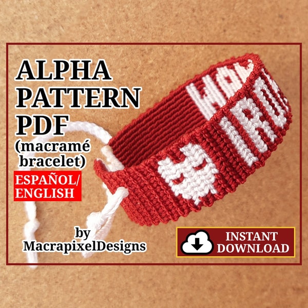 IRONMAN MCU Alpha Pattern #2 for Macramé Bracelets, Marvel, Micromacramé, friendship bracelet, DIY, Pixel Art, Instant Download