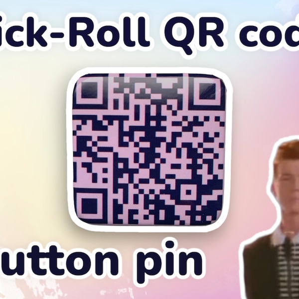 Rick-roll square button pin