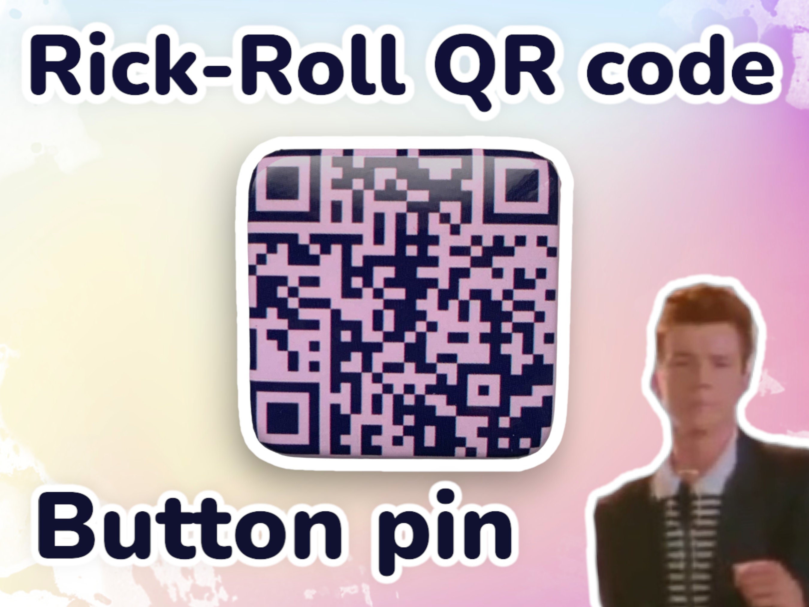 Rick Roll QR Code Funny Morale Patch 2x3 Tactical Military USA