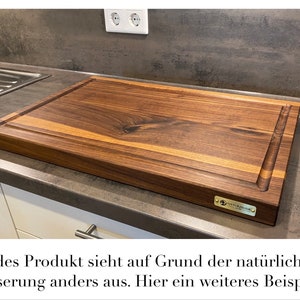 Nussbaum Schneidebrett / Küchenbrett aus massivem amerikanischen Nussbaum Handgefertigt Eleganz für Ihre Küche Personalisierbar Bild 9