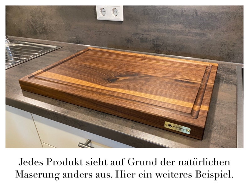 Walnut cutting board / kitchen board made of solid American walnut Handcrafted Elegance for your kitchen Personalizable image 9