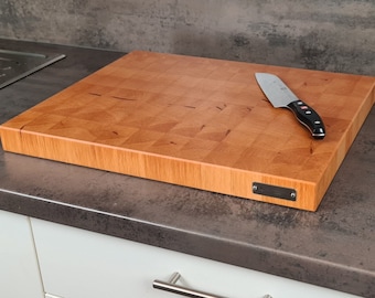 Beech end grain cutting board / chopping board / kitchen board / chopping block made of solid beech - handmade - timeless elegance for your kitchen