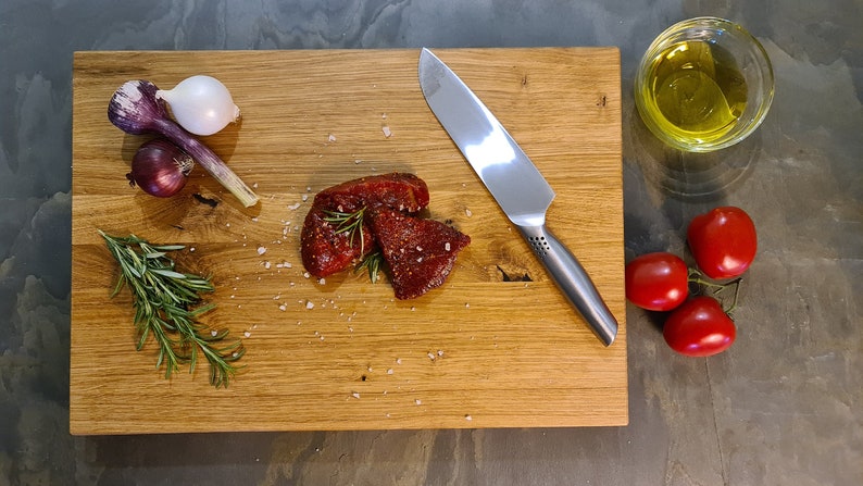 Oak cutting board / kitchen board made of solid oak handmade timeless elegance for your kitchen customizable image 3