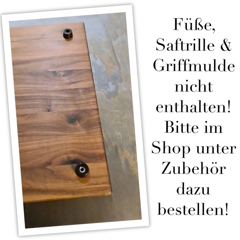 Walnut cutting board / kitchen board made of solid American walnut Handcrafted Elegance for your kitchen Personalizable image 8