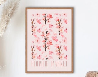 Flower Market Cherry Blossom | Unframed A6 A5 A4 8x10 5x7
