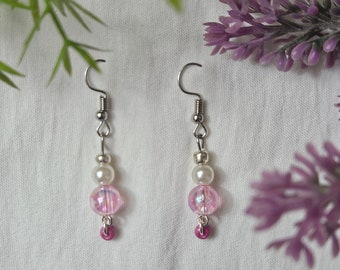 Coquette earrings/ bead earrings/ stainless steel earrings/ handmade earrings